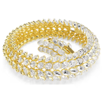 Idyllia bracelet Oval cut, White, Gold-tone plated