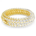 Idyllia bracelet Oval cut, White, Gold-tone plated
