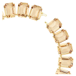 Millenia Tennis necklace Oversized crystals, Octagon cut, Caramel, Gold-tone plated