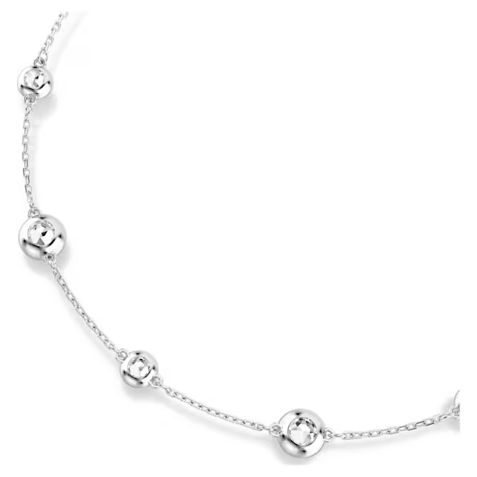 Una Angelic necklace Round cut, Double sided motifs, White, Rhodium plated