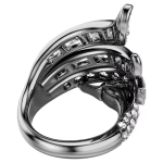 The Vienna Collection ring Swan, White, Ruthenium plated