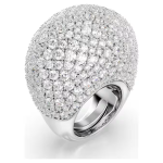 Sublima cocktail ring Large, White, Rhodium plated