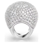 Sublima cocktail ring Large, White, Rhodium plated