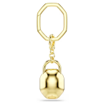 Key ring Oval cut, White, Gold-tone plated