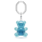 Teddy key ring Bear, Blue, Rhodium plated