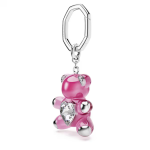 Teddy key ring Bear, Pink, Rhodium plated