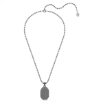 Dextera pendant Octagon shape, Round cut, Black, Ruthenium plated