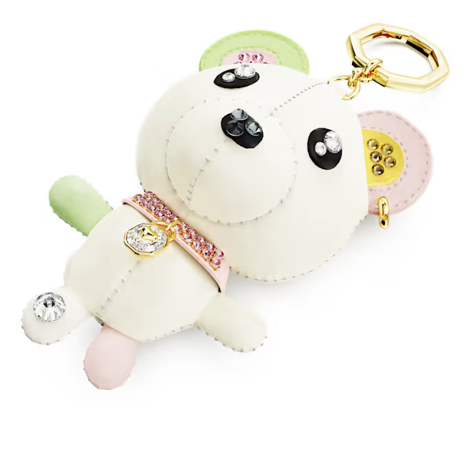 Teddy bag charm Bear, Multicolored, Gold-tone plated