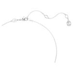 Una Angelic Y pendant Round cut, White, Rhodium plated