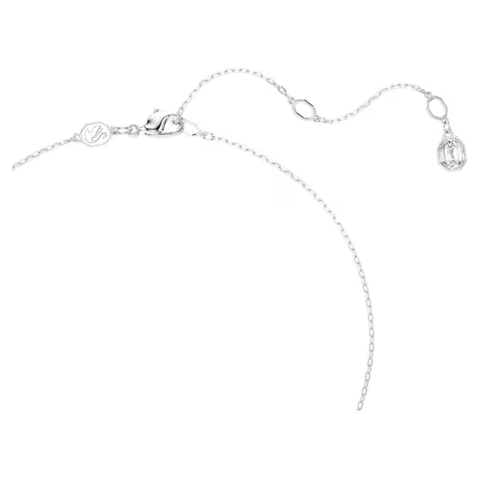 Una Angelic Y pendant Round cut, White, Rhodium plated