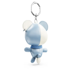 Teddy bag charm Bear, Blue, Rhodium plated