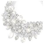 Constella choker Crystal pearl, Round cut, White, Rhodium plated