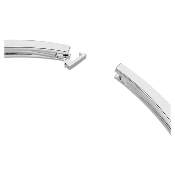 Matrix choker Mixed cuts, White, Rhodium plated