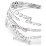 Matrix choker Mixed cuts, White, Rhodium plated