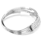 Matrix choker Mixed cuts, White, Rhodium plated