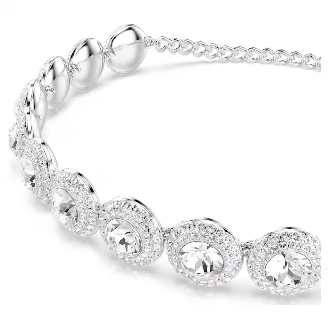 Una Angelic choker White, Rhodium plated