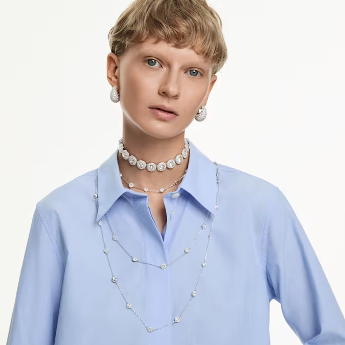 Una Angelic choker White, Rhodium plated