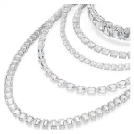 Millenia layered necklace Mixed cuts, White, Rhodium plated