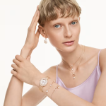 Mesmera set, Pear cut, White, Rose gold-tone plated