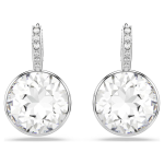 Millenia drop earrings Round cut, White, Rhodium plated