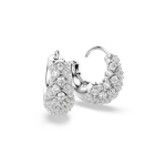 Sublima earrings White, Rhodium plated