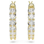 Matrix Vittore hoop earrings Round cut, White, Gold-tone plated