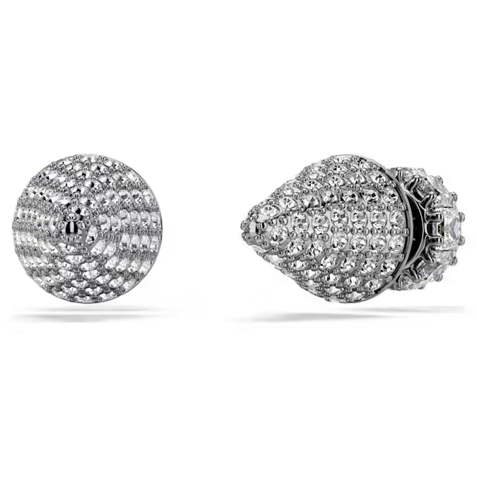 Sublima stud earrings Spike, White, Ruthenium plated