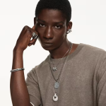 Sublima stud earrings Spike, White, Ruthenium plated