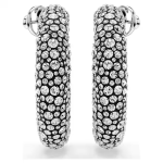 Sublima hoop earrings Mixed round cuts, White, Rhodium plated