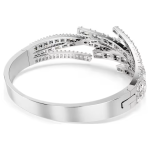 Matrix bangle Mixed cuts, White, Rhodium plated