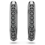 Swarovski Dextera hoop earrings Octagon shape, Round cut, White, Ruthenium plated