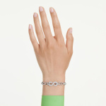 Dextera bracelet Round cut, White, Rhodium plated