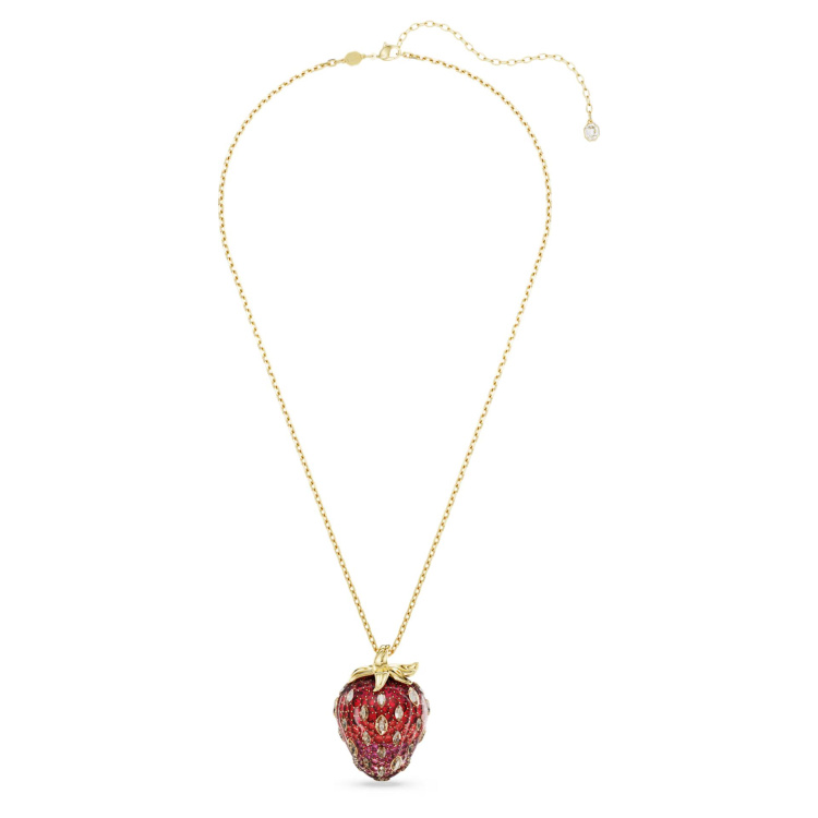 Idyllia pendant Mixed cuts, Strawberry, Red, Gold-tone plated