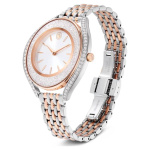 Crystalline aura watch Swiss Made, Metal bracelet, Rose gold tone, Mixed metal finish