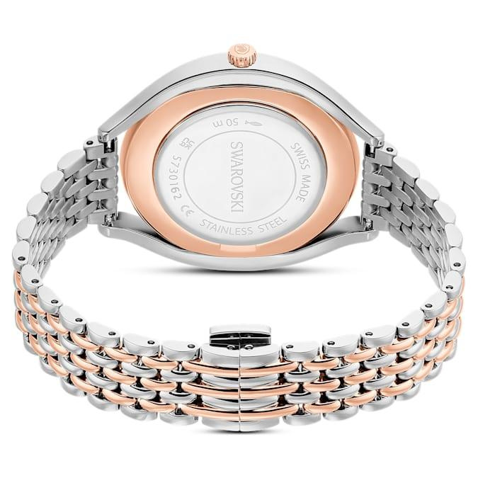 Crystalline aura watch Swiss Made, Metal bracelet, Rose gold tone, Mixed metal finish