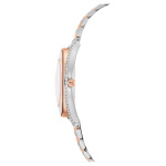 Crystalline aura watch Swiss Made, Metal bracelet, Rose gold tone, Mixed metal finish