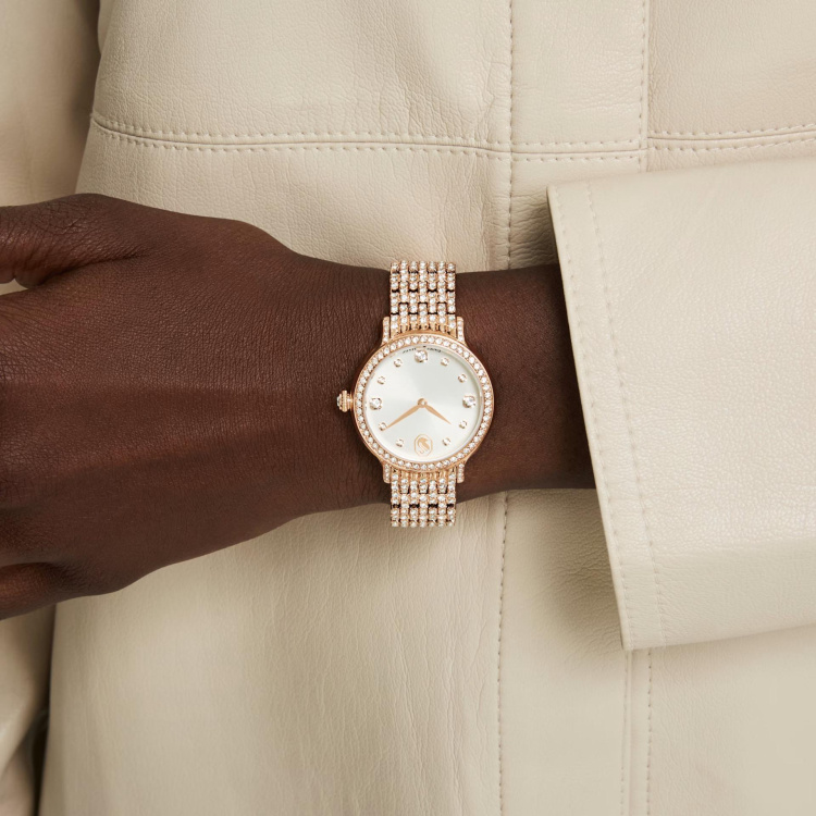 Imber watch Swiss Made, Metal bracelet, Rose gold tone, Rose gold-tone finish