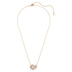 Dextera pendant Round cut, White, Rose gold-tone plated
