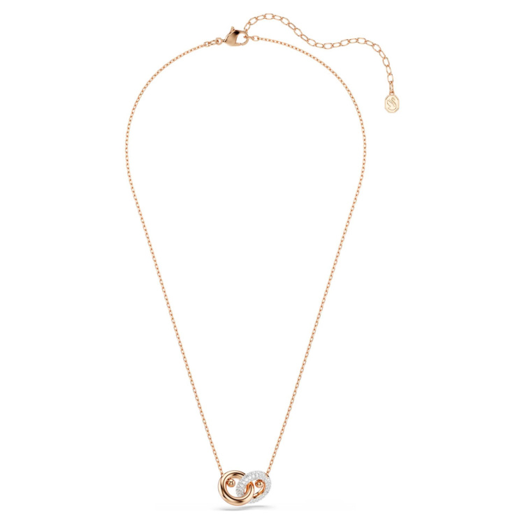 Dextera pendant Round cut, White, Rose gold-tone plated