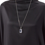 Millenia pendant Octagon cut, White, Rhodium plated