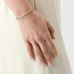 Sublima bangle Snow pavé, White, Gold-tone plated