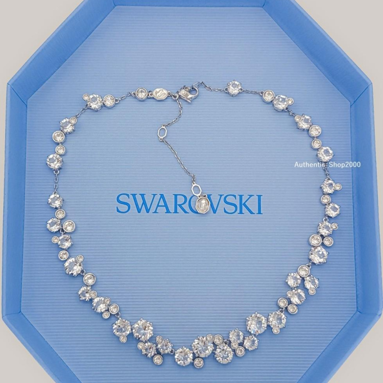 Constella necklace Round cut, White, Rhodium plated