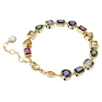 Imber Tennis bracelet Mixed cuts, Multicolored, Gold-tone plated