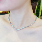 Mesmera necklace Mixed cuts, White, Rhodium plated