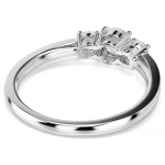 Stilla Attract ring Round cut, White, Silver-tone finish