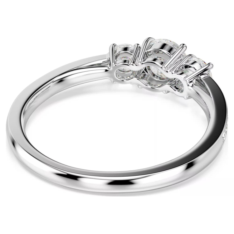 Stilla Attract ring Round cut, White, Silver-tone finish