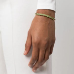 Matrix Tennis bracelet Round cut, Medium, Green, Gold-tone plated