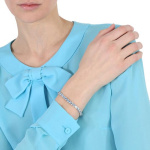 Matrix Tennis bracelet Round cut, Blue, Rhodium plated