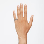 Matrix ring Baguette cut, Gray, Ruthenium plated