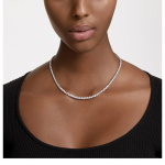 Matrix Tennis necklace Round cut, Small, Yellow, Gold-tone plated